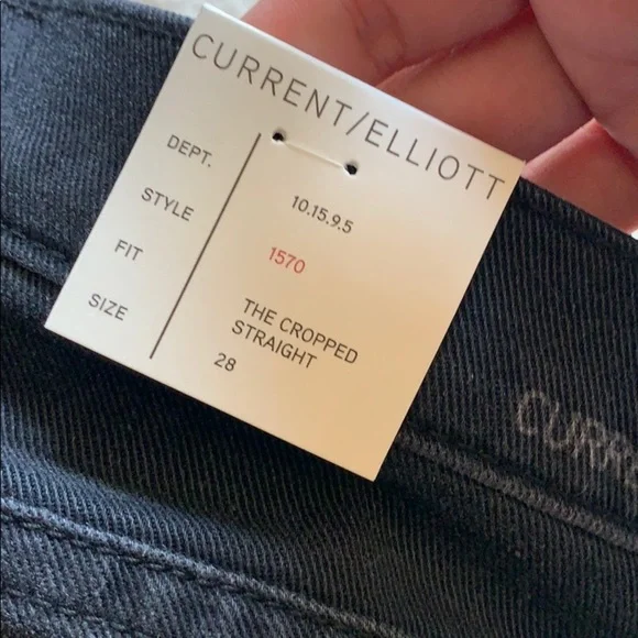 Current/Elliot The Cropped Straight Pom Pom jeans